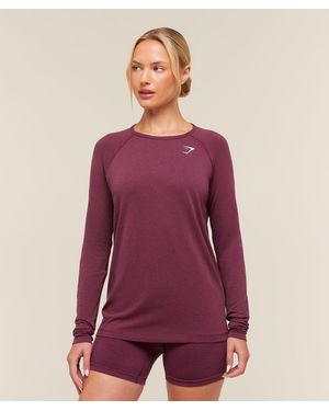 GYMSHARK Vital Seamless 2.0 Light Long Sleeve Top - Purple
