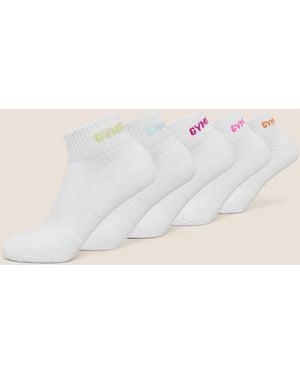 GYMSHARK Quarter Socks 5Pk - Natural