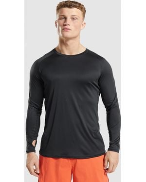 GYMSHARK Speed Evolve Long Sleeve T-Shirt - Black