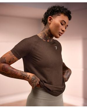 GYMSHARK Vital Seamless 2.0 Light T-Shirt - Brown