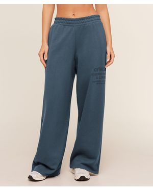 GYMSHARK Stacked Graphic Wide Leg Joggers - Blue