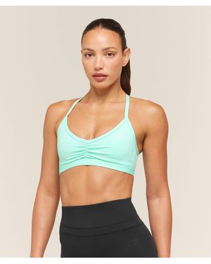 GYMSHARK Light Support Ruche Strappy Back Bra - Green