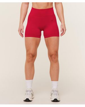 GYMSHARK Lift Seamless High-Rise Shorts - Red