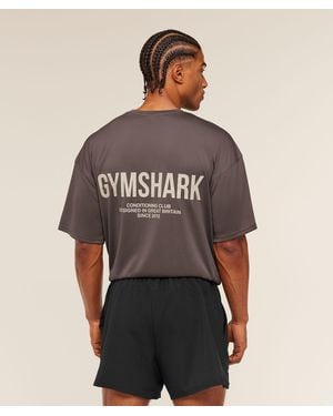 GYMSHARK Conditioning Club Oversized T-Shirt - Brown