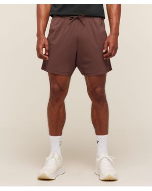 GYMSHARK Active Rest 6" Shorts - Brown