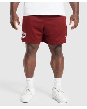 GYMSHARK Lifting Mesh 7" Shorts - Red