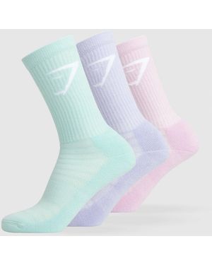 GYMSHARK Crew Socks 3Pk - Blue