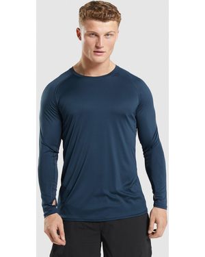 GYMSHARK Speed Evolve Long Sleeve T-Shirt - Blue