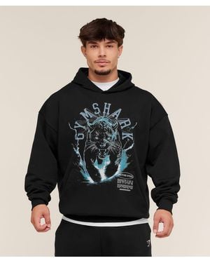 GYMSHARK Panther Graphic Hoodie - Black