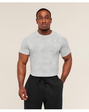 GYMSHARK Geo Seamless T-Shirt - White