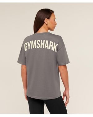 GYMSHARK Power Oversized T-Shirt - Gray