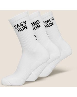 GYMSHARK Running Graphic Performance Crew Sock 3Pk - Natural