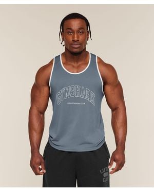 GYMSHARK Collegiate Tech Tank - Blue