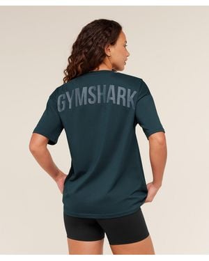 GYMSHARK Gs Power Oversized T-Shirt - Blue