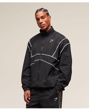 GYMSHARK Retro Crinkle Track Jacket - Blue