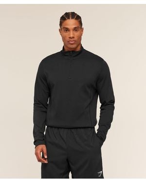 GYMSHARK Off Duty 1/4 Zip - Black