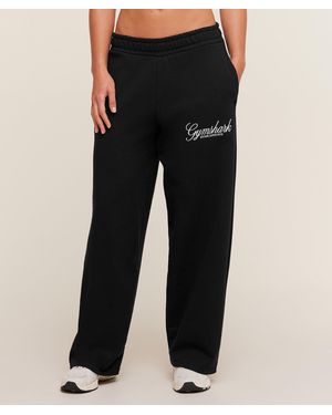 GYMSHARK Juicy Peach Wide Leg Joggers - Black