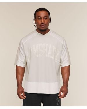 GYMSHARK Collective Mesh Wordmark Jersey - Natural
