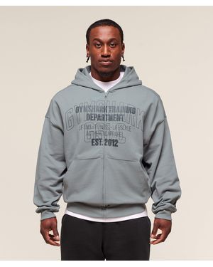 GYMSHARK Authentic Apparel Zip Up Hoodie - Grey
