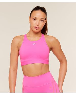 GYMSHARK High Coverage High Support Sports Bra - Pink