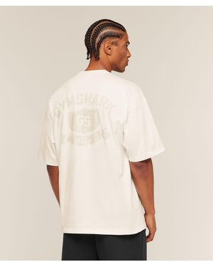 GYMSHARK Shield Graphic T-Shirt - Natural