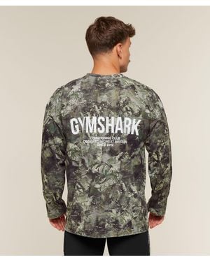 GYMSHARK Conditioning Club Washed Long Sleeve T-Shirt - Grey