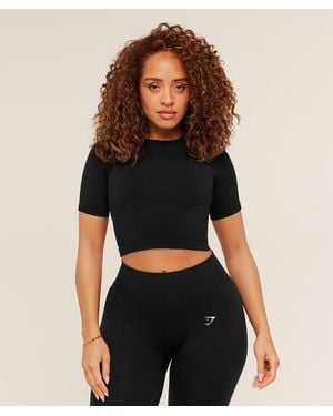 GYMSHARK Lift Seamless Short Sleeve Top - Black