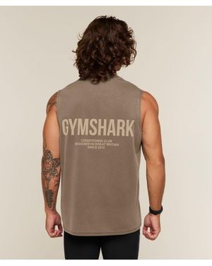 GYMSHARK Conditioning Club Washed Tank - Brown