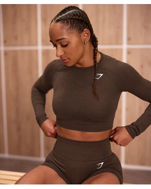 GYMSHARK Vital Crop Top - Brown