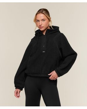 GYMSHARK Sherpa 1/4 Zip Jacket - Black