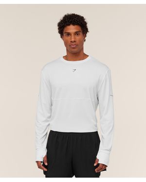 GYMSHARK Running Long Sleeve T-Shirt - White
