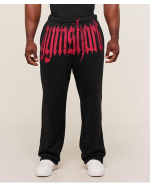 GYMSHARK Fade Graphic Straight Leg Joggers - Red