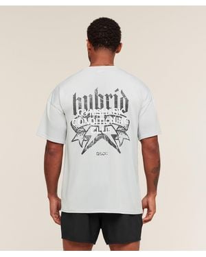 GYMSHARK Hybrid Graphic T-Shirt - White