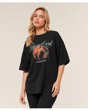 GYMSHARK Juicy Peach Long Sleeve T-Shirt - Black