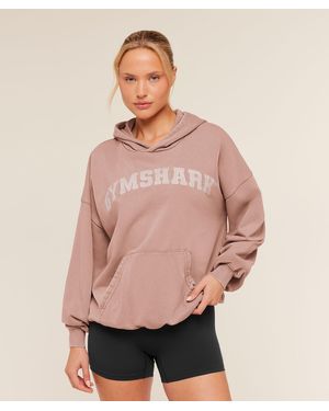 GYMSHARK Chainstitch Graphic Hoodie - Pink