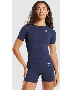 GYMSHARK Vital Tight T-Shirt - Blue