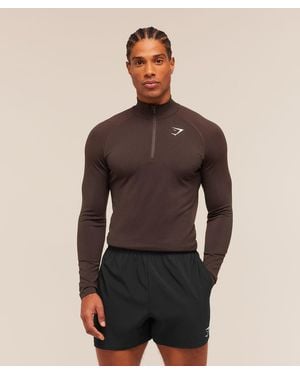 GYMSHARK Vital 1/4 Zip - Brown