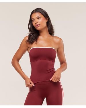 GYMSHARK Piping Bandeau With Shelf - Red