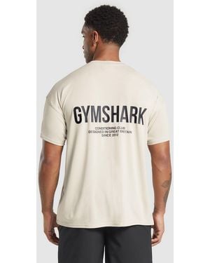 GYMSHARK Conditioning Club Oversized T-Shirt - Natural