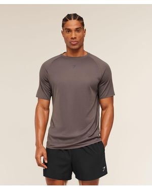 GYMSHARK Hybrid Engineered Jacquard T-Shirt - Grey