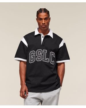 GYMSHARK Gslc Retro Polo Shirt - Black