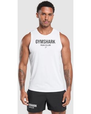 GYMSHARK Running Dept. Tank - White