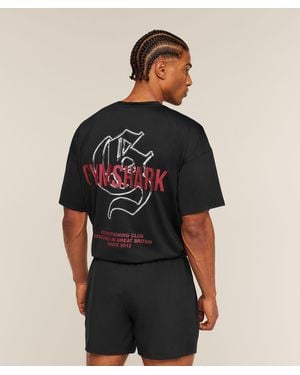 GYMSHARK Chrome Graphic T-Shirt - Black