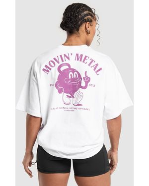 GYMSHARK Movin' Metal Gfx T-Shirt - White
