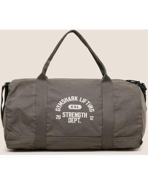 GYMSHARK Strength Dept Canvas Duffle Bag - Grey