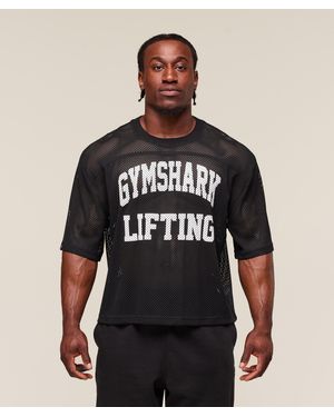 GYMSHARK Mesh Oversized T-Shirt - Black