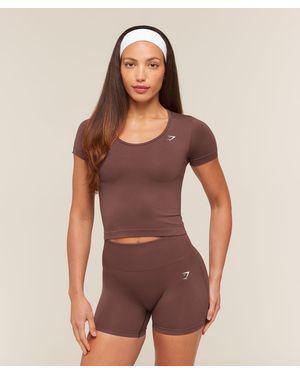 GYMSHARK Everyday Seamless Tight Fit Crew Neck Tee - Purple