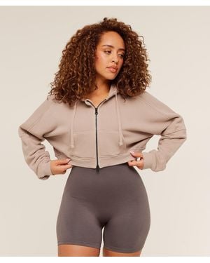 GYMSHARK Pump Zip Through Hoodie - Brown