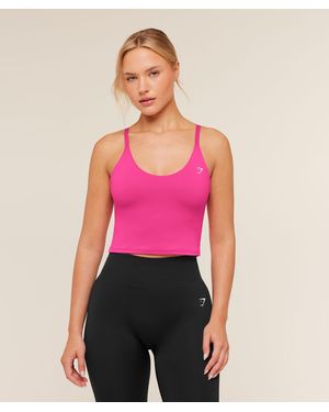 GYMSHARK Training Cami Tank With Shelf - Pink