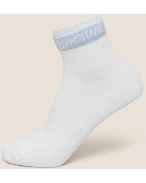 GYMSHARK Double Cuffed Socks Single - Natural